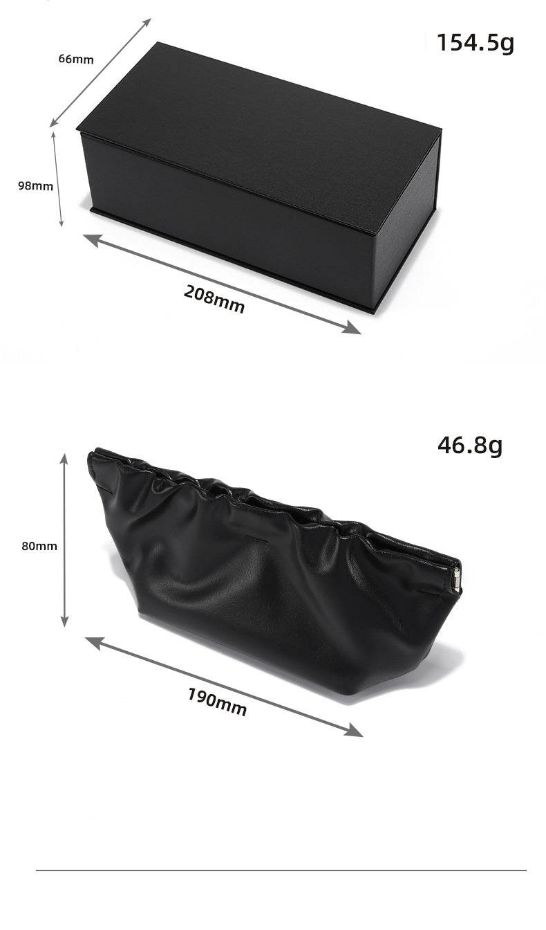 Cloud Pattern PU Leather Sunglasses Storage Bag Set W/ Magnetic Gift Box and Glasses Clothes