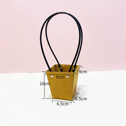 Trapezium Kraft Paper Bouquet Gift Tote Bag W/ Handle