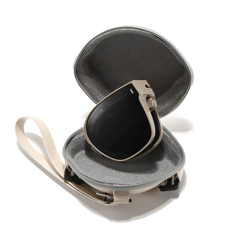 EVA Leather Shell-Shaped Foldable Sunglasses Carry Case