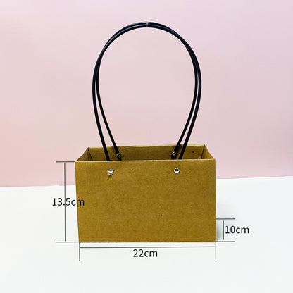 Trapezium Kraft Paper Bouquet Gift Tote Bag W/ Handle
