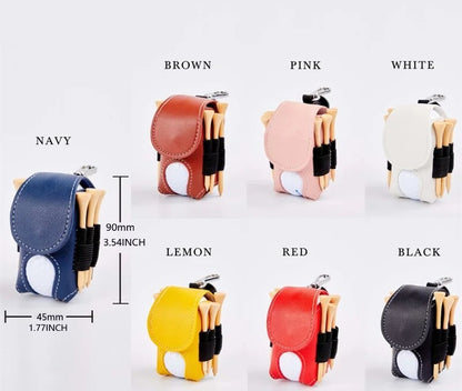 PU Leather Golf Ball Pouch