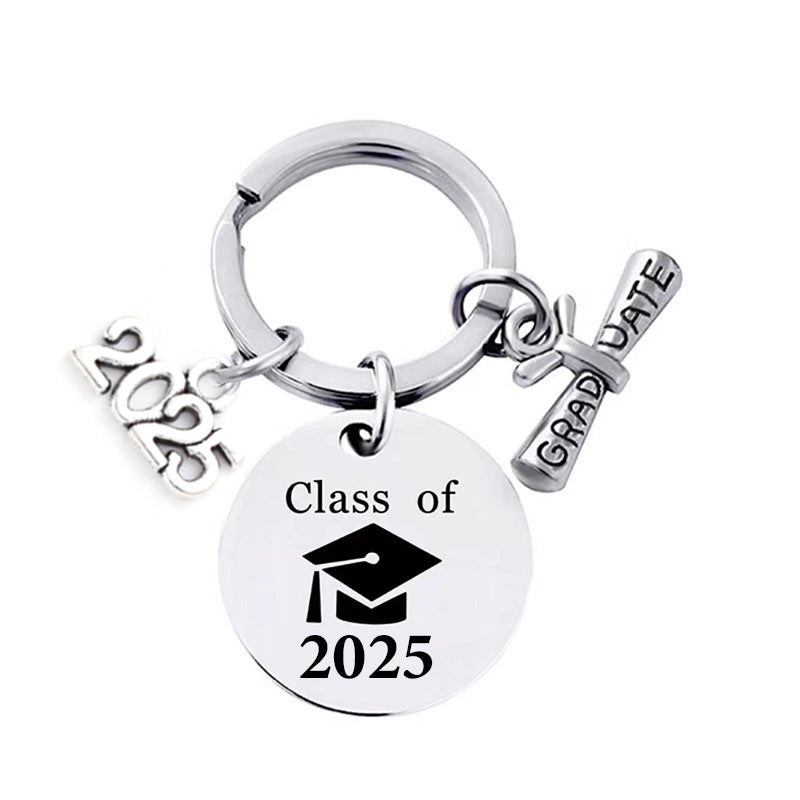 Custom Engraved Graduation Metal Round Keyring