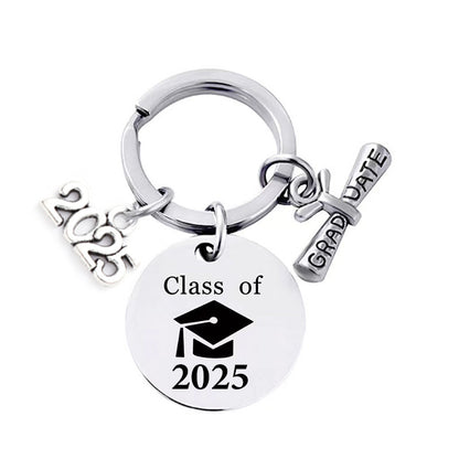 Custom Engraved Graduation Metal Round Keyring