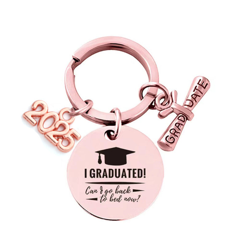 Custom Engraved Graduation Metal Round Keyring