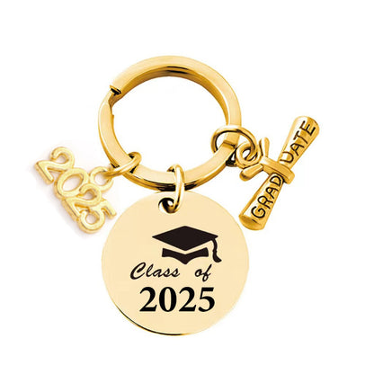 Custom Engraved Graduation Metal Round Keyring