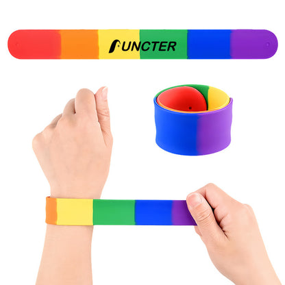 Rainbow Silicone Slap Bracelet