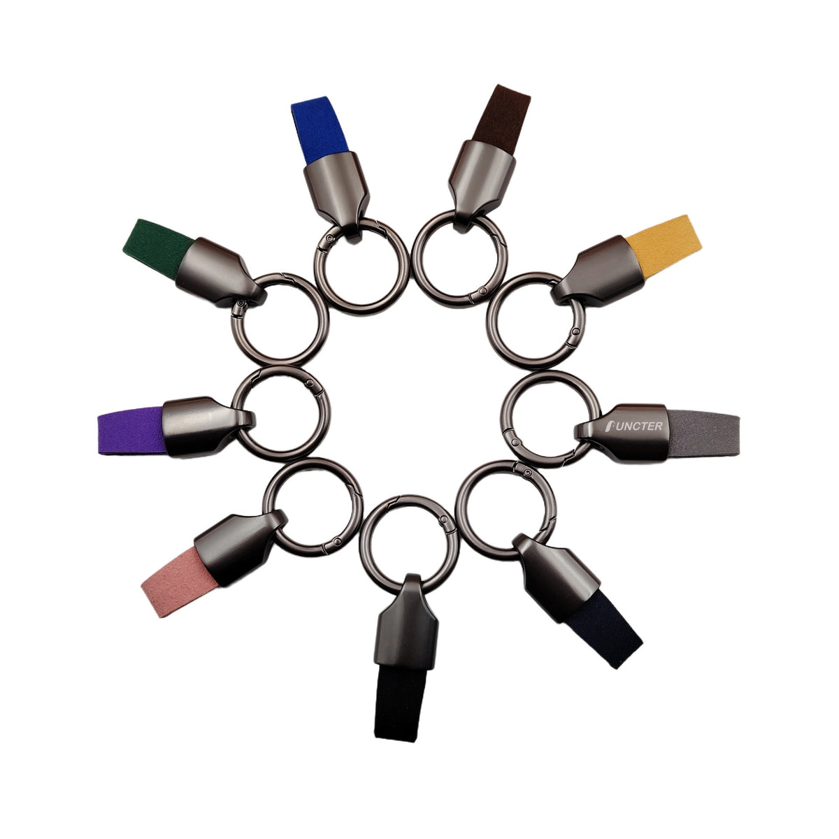 Metal Leather Car Circle Key Chain Decor