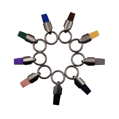 Metal Leather Car Circle Key Chain Decor