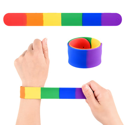 Rainbow Silicone Slap Bracelet