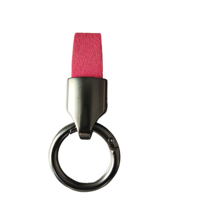 Metal Leather Car Circle Key Chain Decor