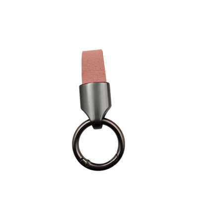 Metal Leather Car Circle Key Chain Decor