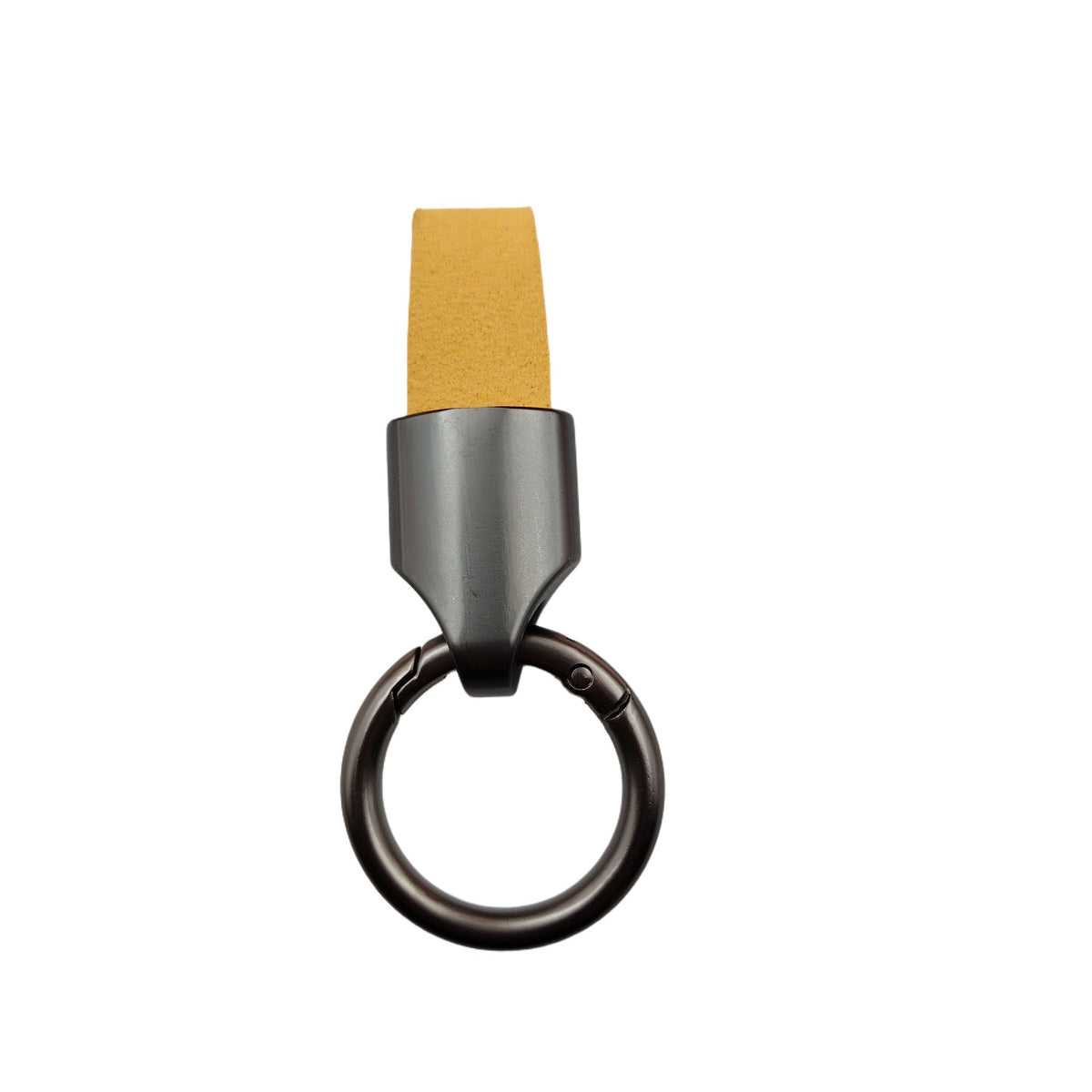 Metal Leather Car Circle Key Chain Decor