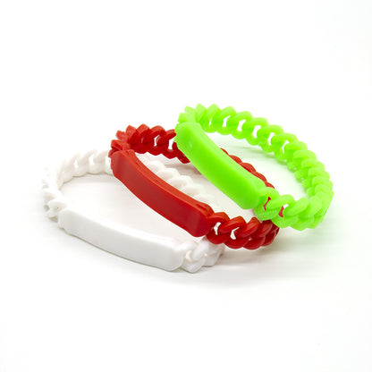 Fluorescent Green, White, Red