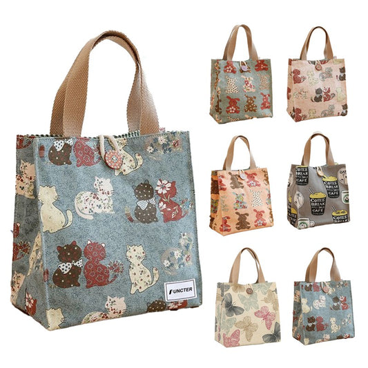 Canvas Lunch Tote Bag 9.6 x 9.6 x 5.5"