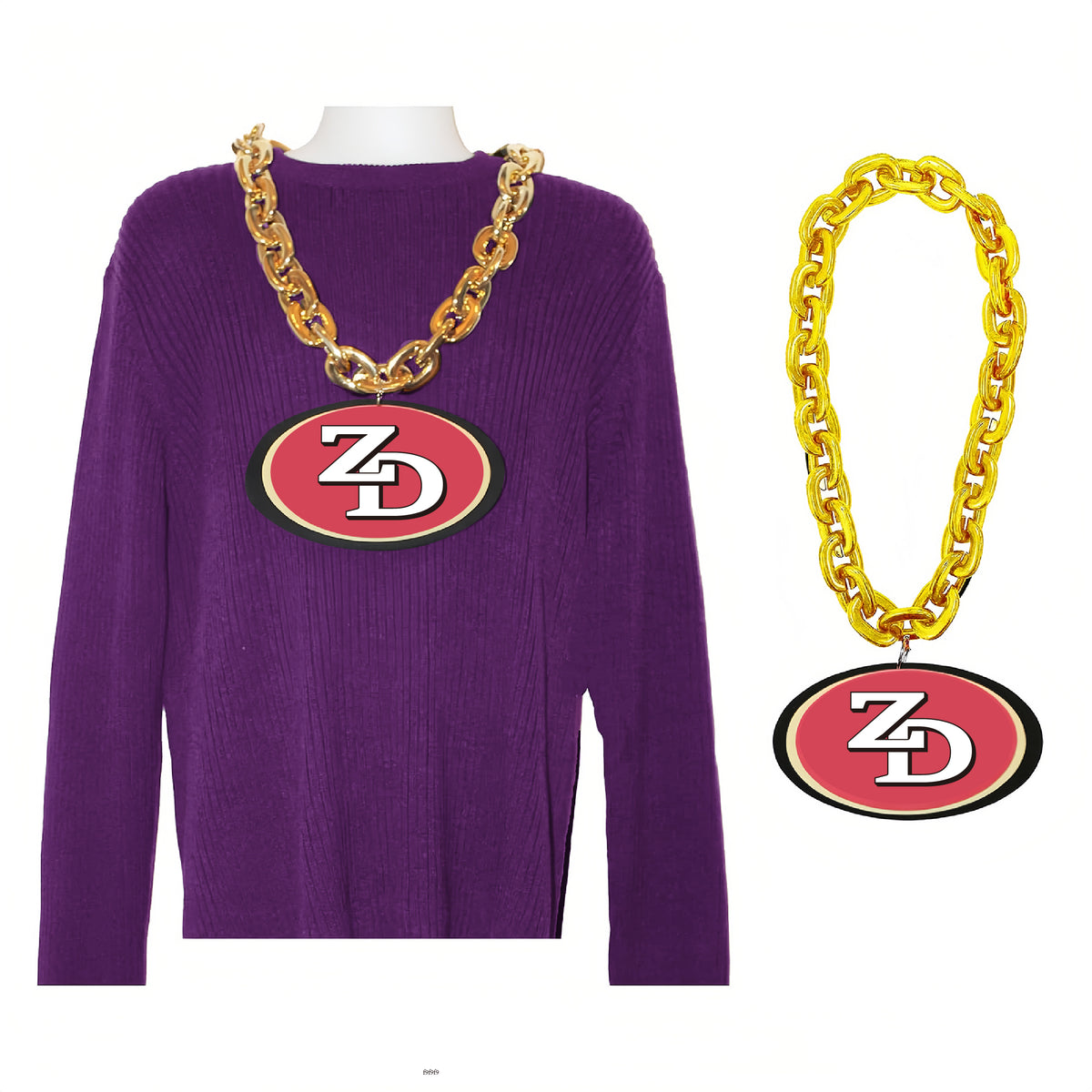 Big Gold Acrylic Necklace #ZD W/ Custom EVA Tag