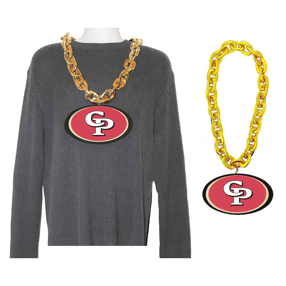 Big Gold Acrylic Necklace #CP W/ Custom EVA Tag