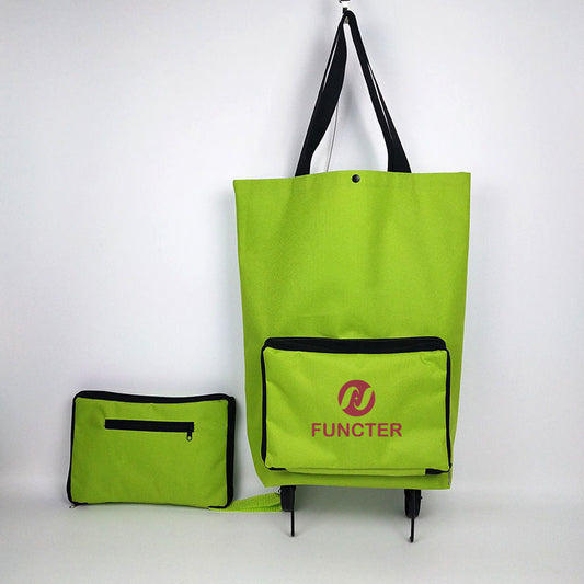 2-in-1 Portable Folding Shopping Bag W/ Wheels