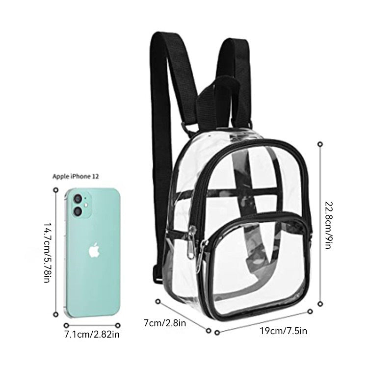 Clear PVC Crossbody Shoulder Bag Backpack