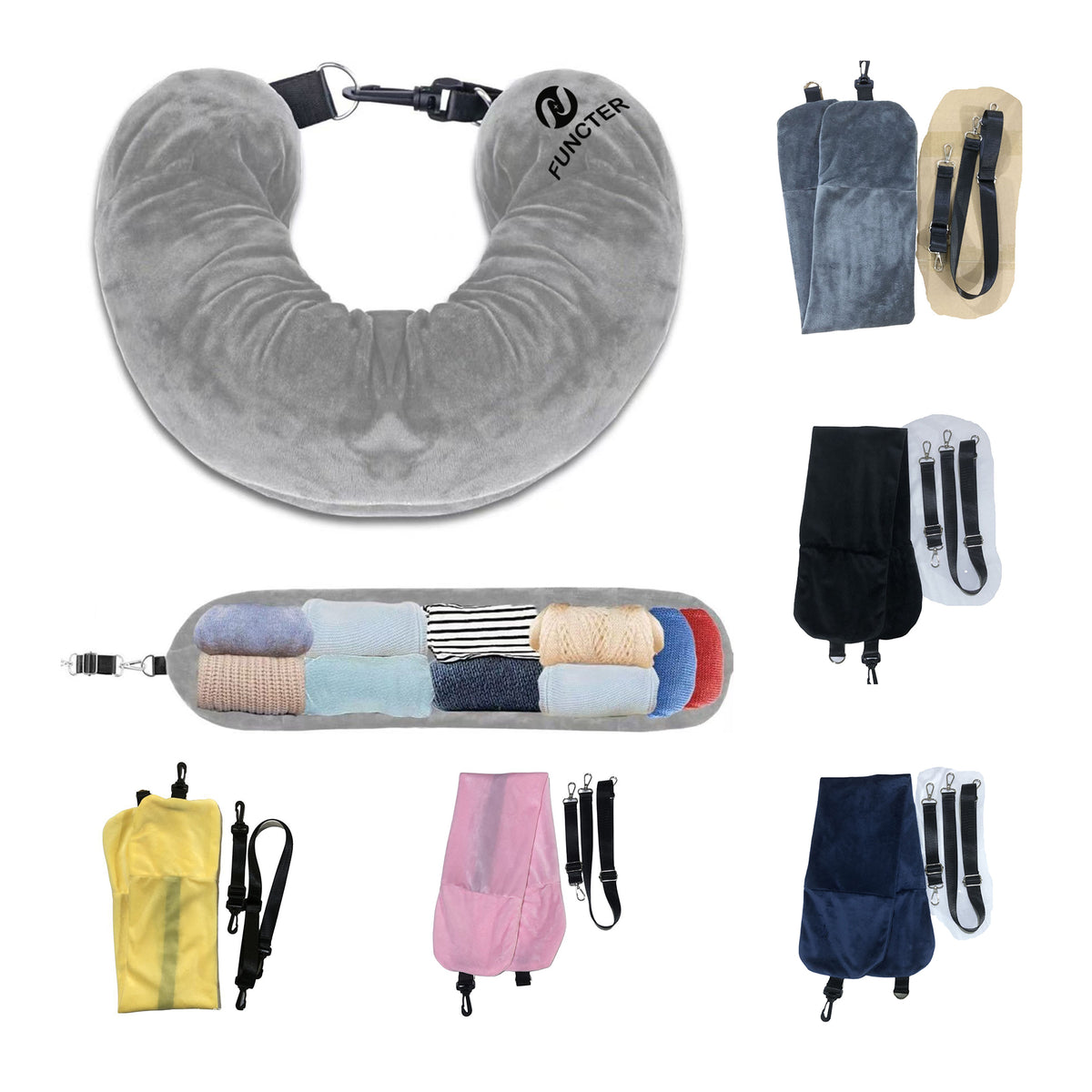 U Shaped Travel Neck Pillow Cover Unfilled