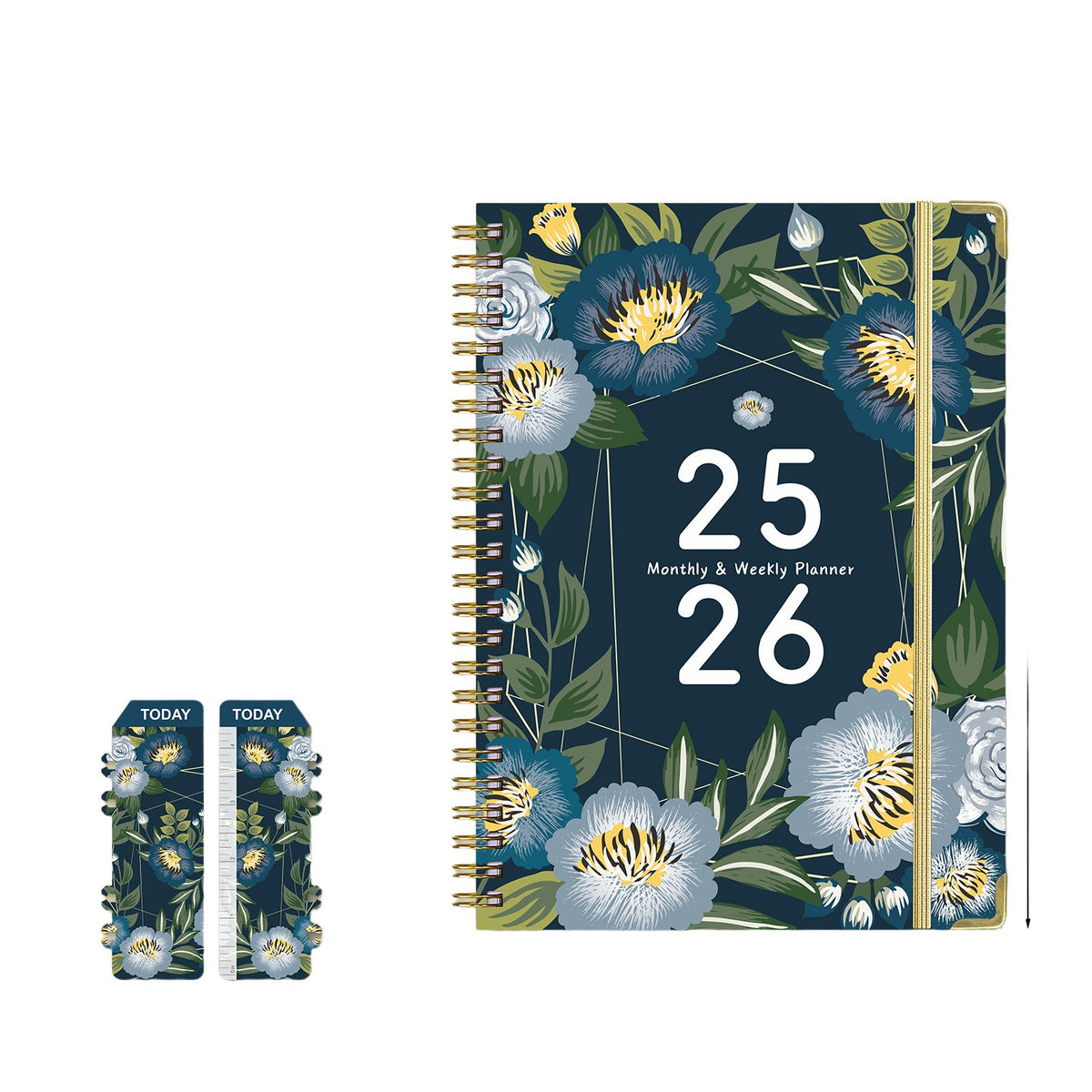 Metal Edged Spiral Journal A5 Notebook W/ Bookmark