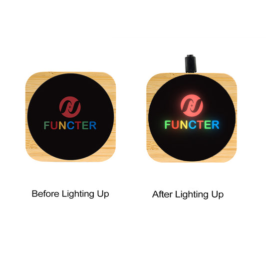 Bamboo Full Color Flashing LED Light Up Wireless Charger