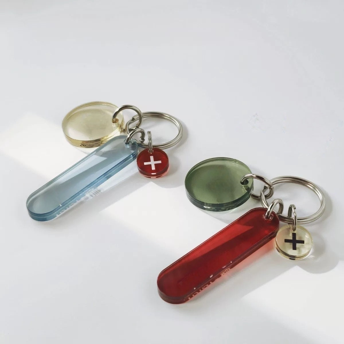 Custom Acrylic Rectangle Keychain With Two Rings