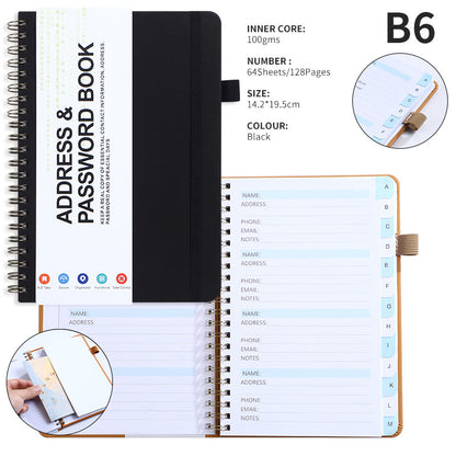 B6 Journal Double Spiral Notebook W/ Pen Loop