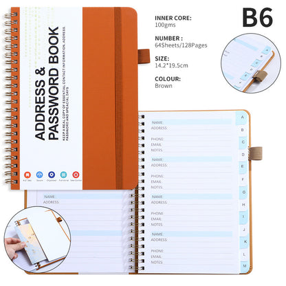 B6 Journal Double Spiral Notebook W/ Pen Loop