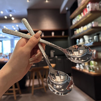 Mesh Stainless Steel Soup Spoon