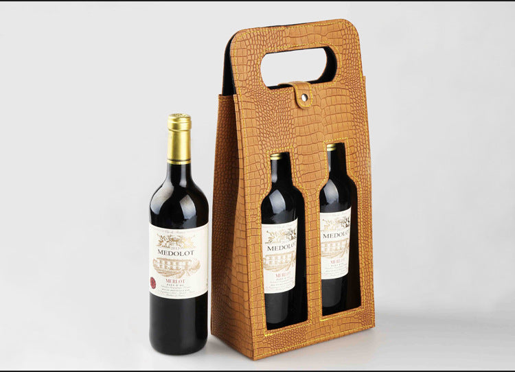 PU Leather Wine Bottle Protector Bag