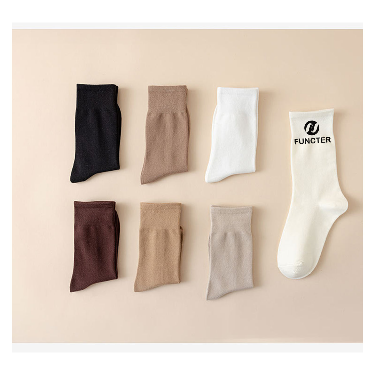 Non Slip Cotton Solid Color Women Socks