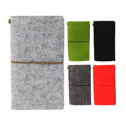 Felt Passport Holder Notebook 90 Sheets 6.9*4.3"
