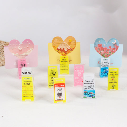 Custom Small Acrylic Standing Card Holder W/ Clip For Photos