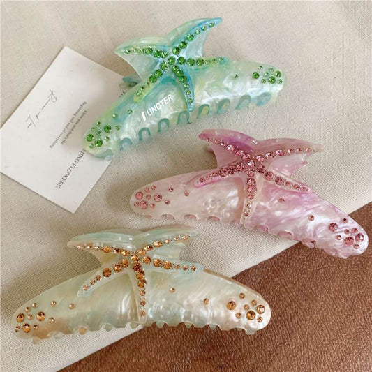 Acetic Acid Starfish Shell Hair Claw Clips